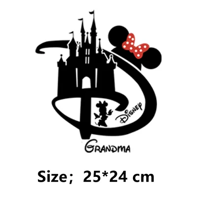 Disney family design naklejki termiczne na ubrania babcia/dziadek/ciocia/wujek/tata/mama t-shirt drukuj żelazko na plastry