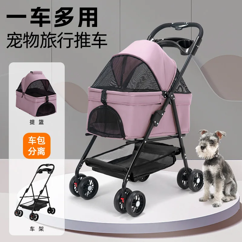 

Pet Cat Dog Cart Dog Cat Teddy Baby Cart Out Small Pet Dog Cart Lightweight and Foldable