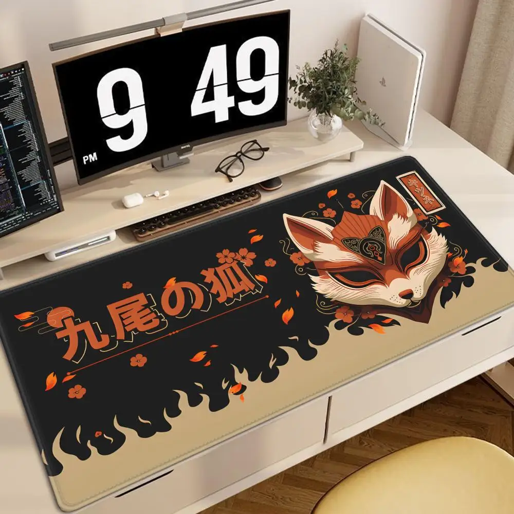 Japanese Mat Nine-tailed Fox Mouse Pad Multiple sizes Large Square Computer Office Game Table Mats Rubber Anti-slip Mousepads