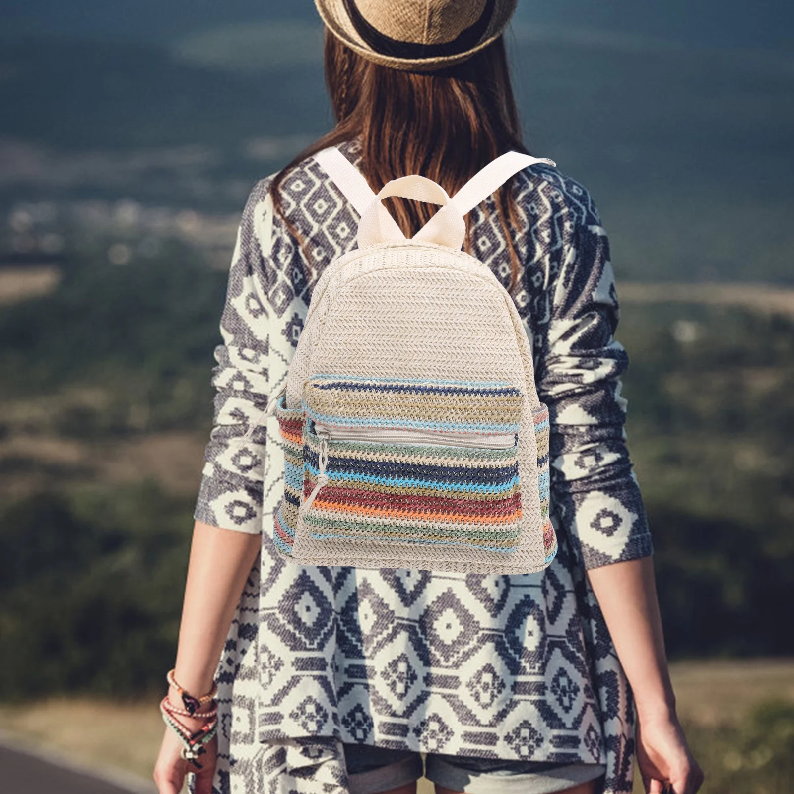 حقيبة ظهر بوليستر مزدوجة الكتف للسفر حقيبة مدرسية بحزام قابل للتعديل بسحاب لتخزين كتب الكمبيوتر المحمول في الهواء الطلق وسحاب أنيق غير رسمي