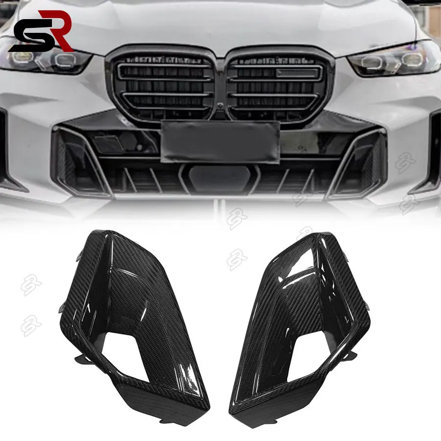 For BMW X5 G05 G18 LCI Carbon Fiber Front Bumper Downdraft Front Air Vents Decoration Modification Accessories Car Accessories