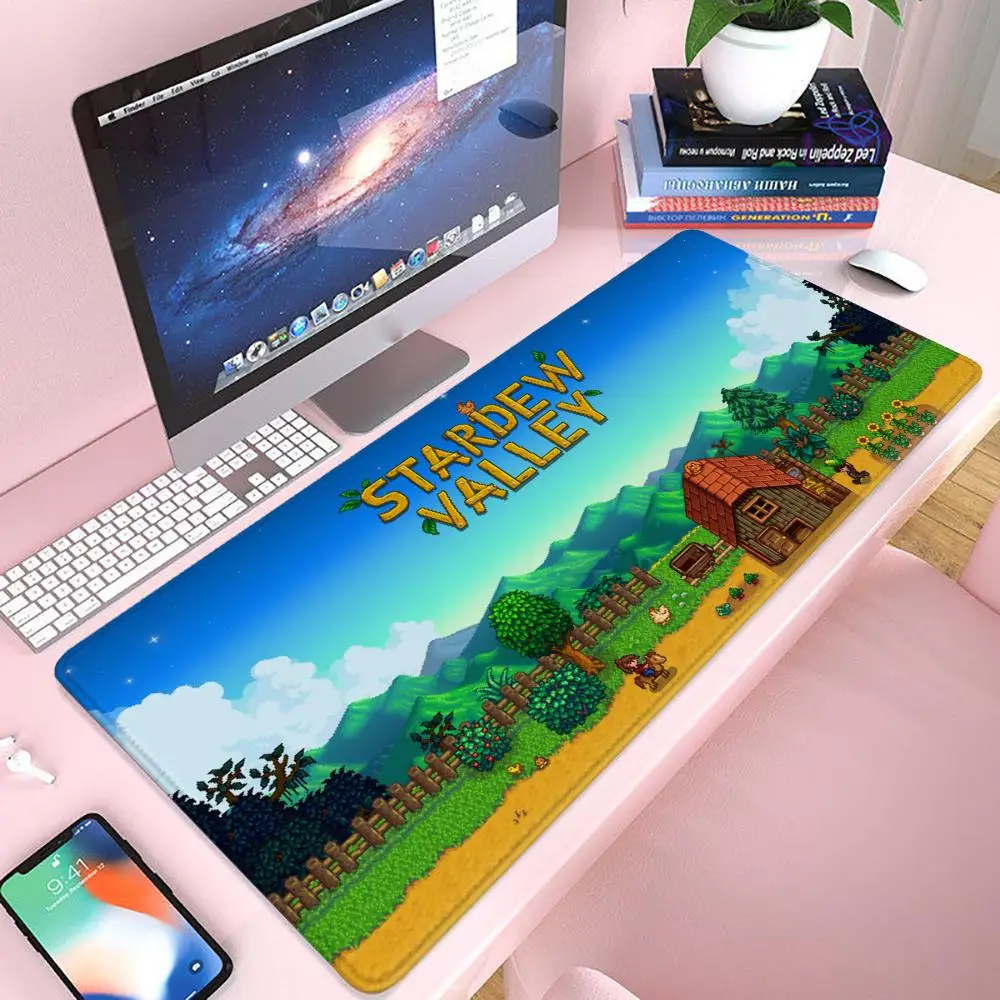 S-Stardew Valley ماوس الوسادة الألعاب 900 × 400 ماوس ألعاب Xxl ماوس حصيرة مكاتب الملحقات لوحة المفاتيح وسادة طويلة الكمبيوتر حصيرة مكتبية