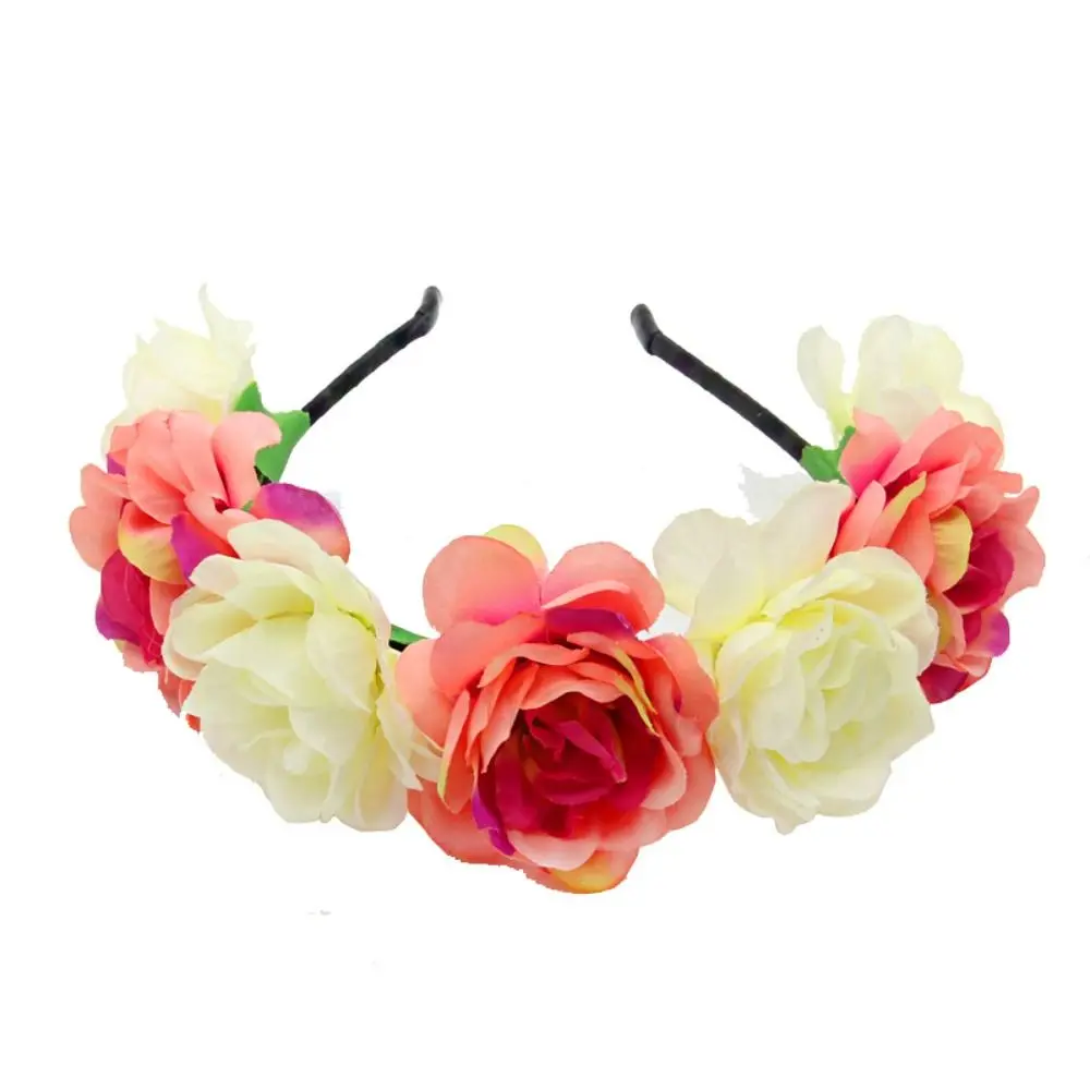

Simulation Rose Flower Wreath Headband Wreath Decoration Cloth Flower Headband Bride Hair Accessories Wedding Party Hairband