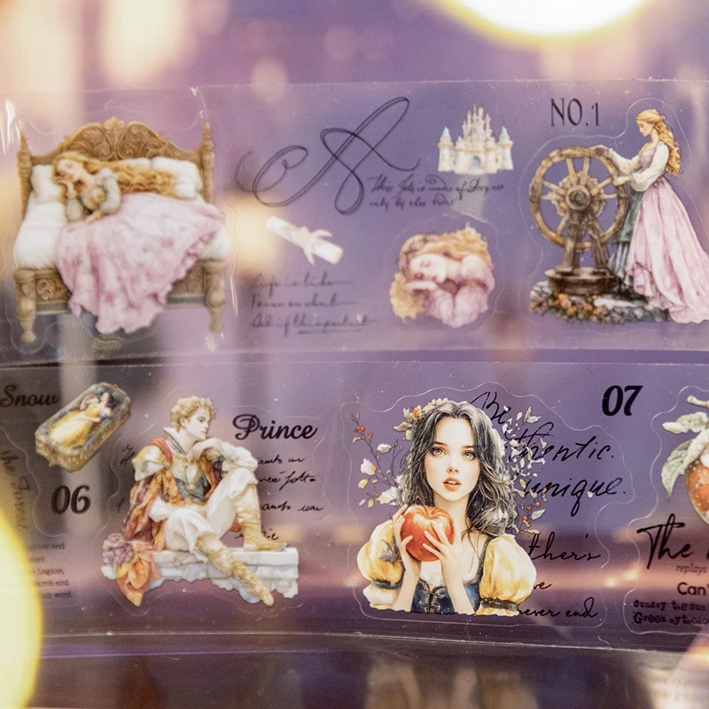

50mm*200cm dark fairy tale series vintage character landscape PET tape creative DIY journal material collage stationery