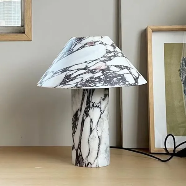 Modern Simple Table Light Decorative Livingroom Restaurant Figured Marble Desk Lamp