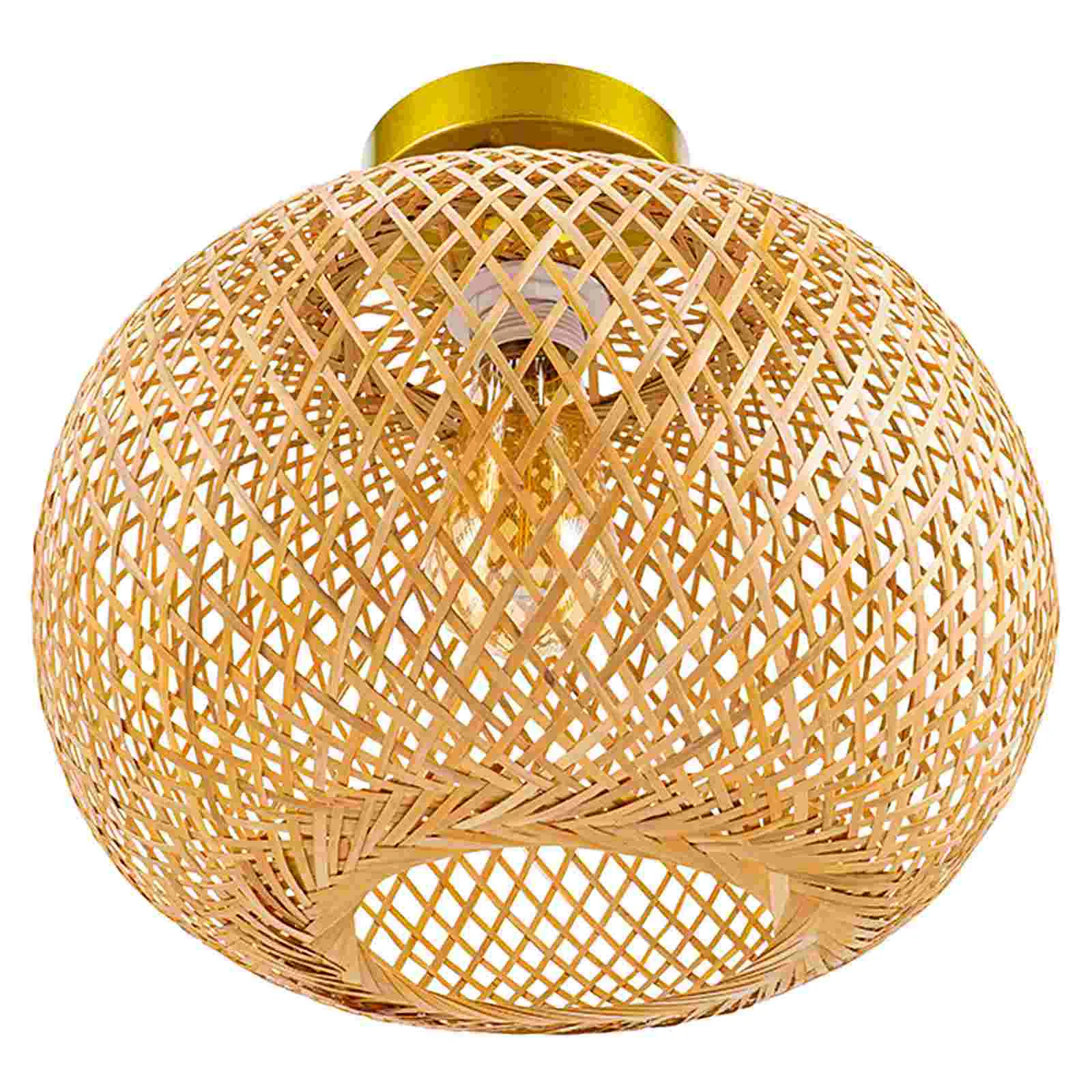 

Bamboo Lamp Pendant Ceiling Woven Light Rattan Chandelier Chinese Style Fixture Retro