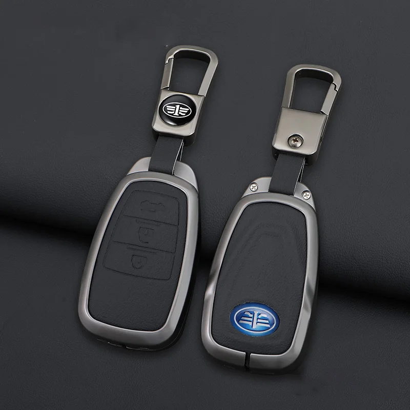 Zinc Alloy Car Smart Remote Key Case Cover Protector Holder Shell For FAW Besturn X80 2018 2019 2020 2021 Keychain Accessories