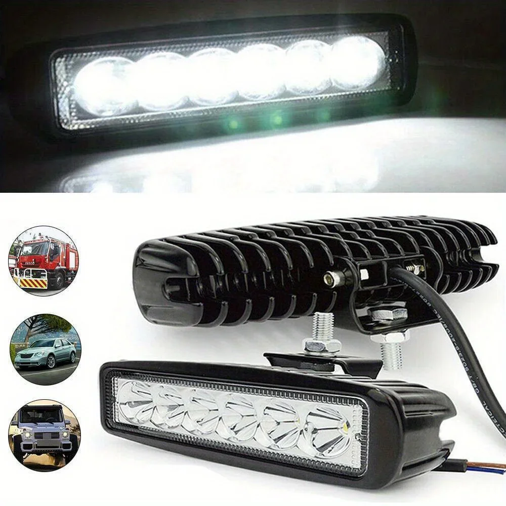 2PCS 6LED Car Work Light Bar 6000K High Bright DRL Driving Lamp Offroad Headlights for SUV Truck