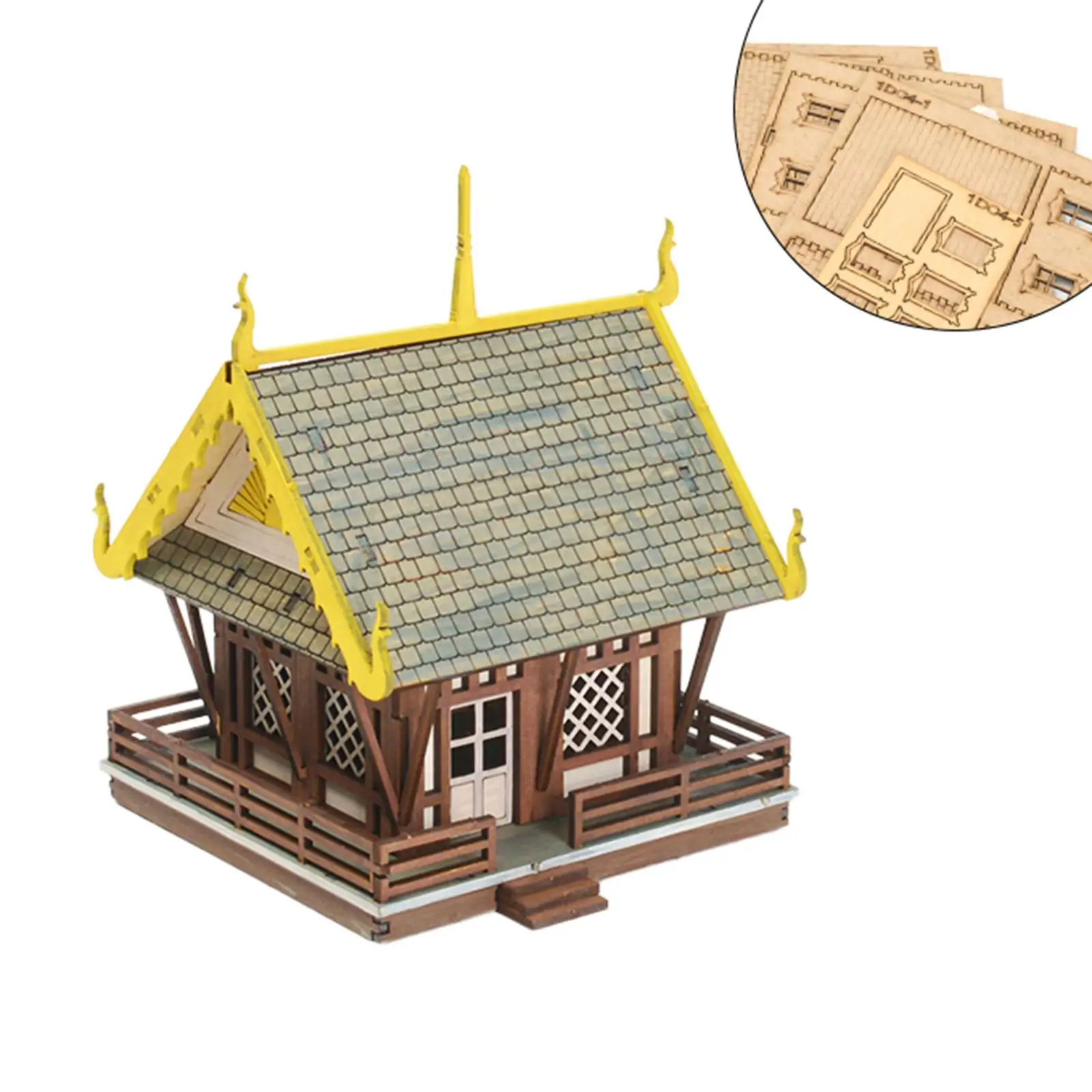 1/72 Temple Building Kits Architecture Building Model for Model Railway Gift
