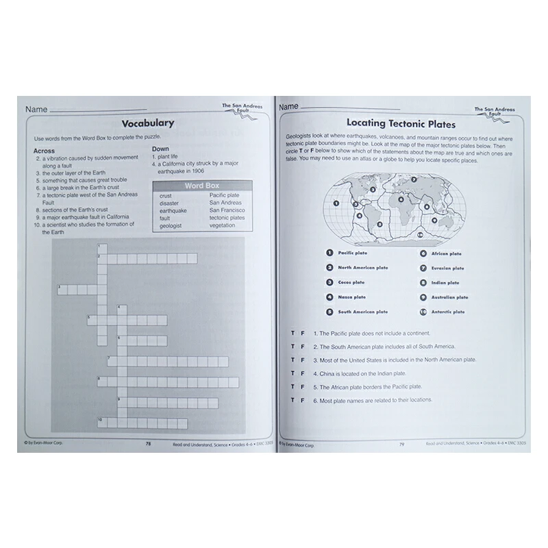 Evan-Moor Ler e Compreender Ciência Livro de Exercícios, Inglês Livro, Graus 4-6, Idade 8, 9, 10, 11, 12, 9781557998576