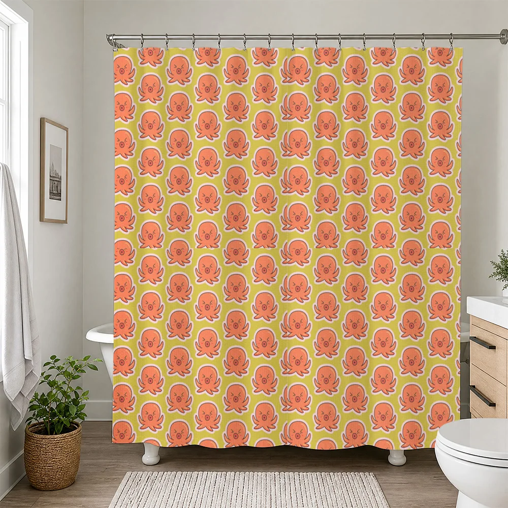 Waterproof Cute Funny Face Print Shower Curtain Liner for Bathroom Decor Novelty Shower Curtain Modern Home Accessories
