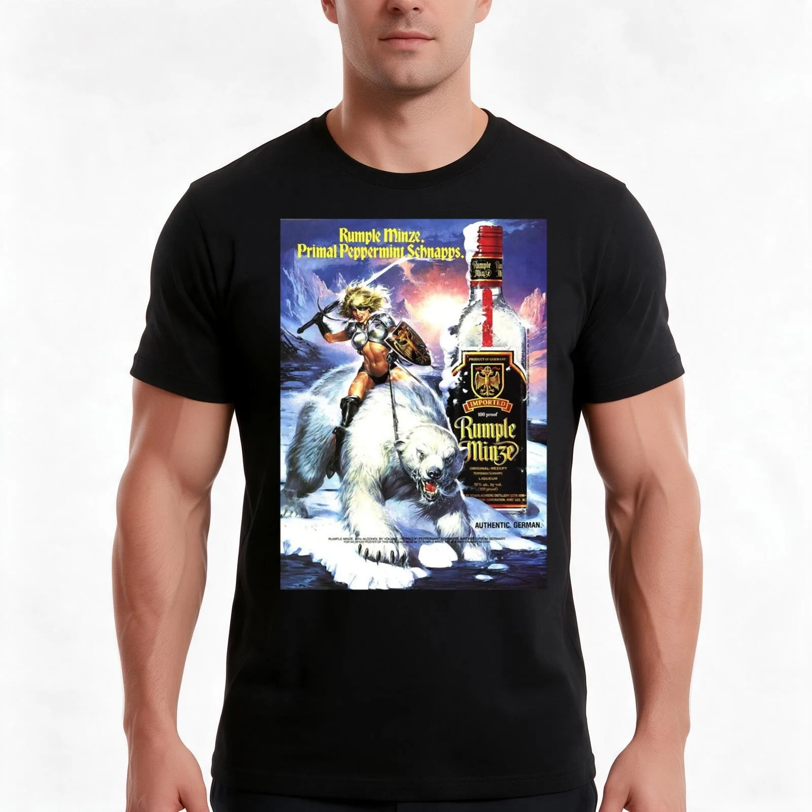 Rumple Minze Primal Peppermint T-Shirt, Summer Casual Cotton Tee, Oversized Streetwear Tops, Vintage Graphic Print, 100% Cotton