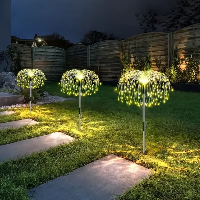 LED Solar Firework Path Lights Garden Decoration Fairy Lights Outdoor Waterproof Lawn Lamp for Garden Landscape Lawn Decor
