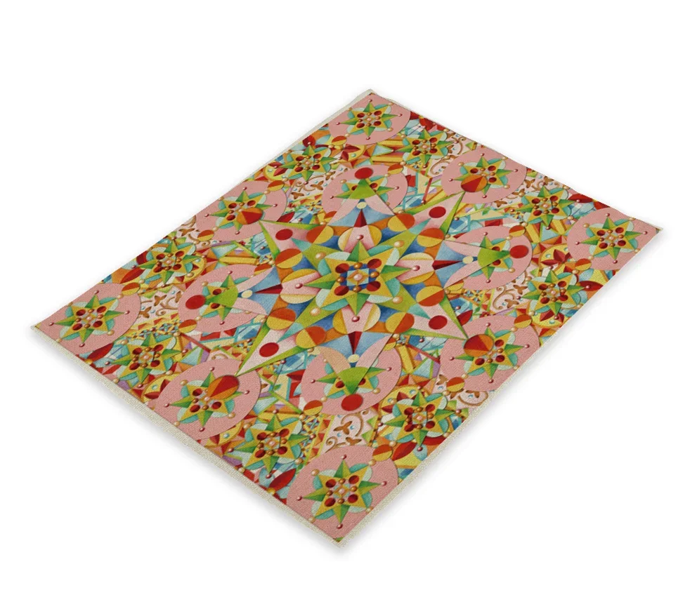 Bohème abstrait imprimé Floral Illustration sous-verres napperons individuels Dessous De Verre boisson dessous De verre Serviette Table Tissu