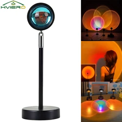 Rainbow Sunset Lamps DC 5V Red Projector Atmosphere Led Night Light for Bedroom Bar Coffee Store Wall Take Pictures Decoration