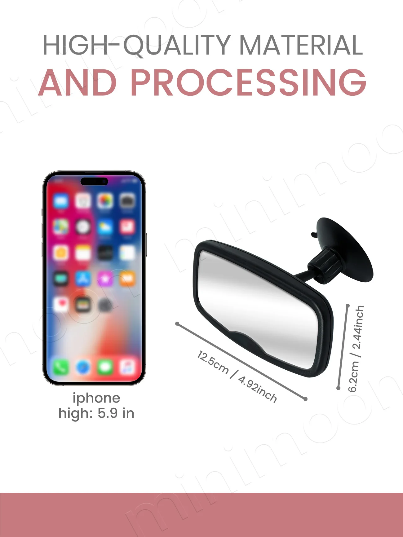 Small 2-in-1 Adjustable Car Mirror, Shatterproof with 360° Rotation & Suction Cups for Easy Install