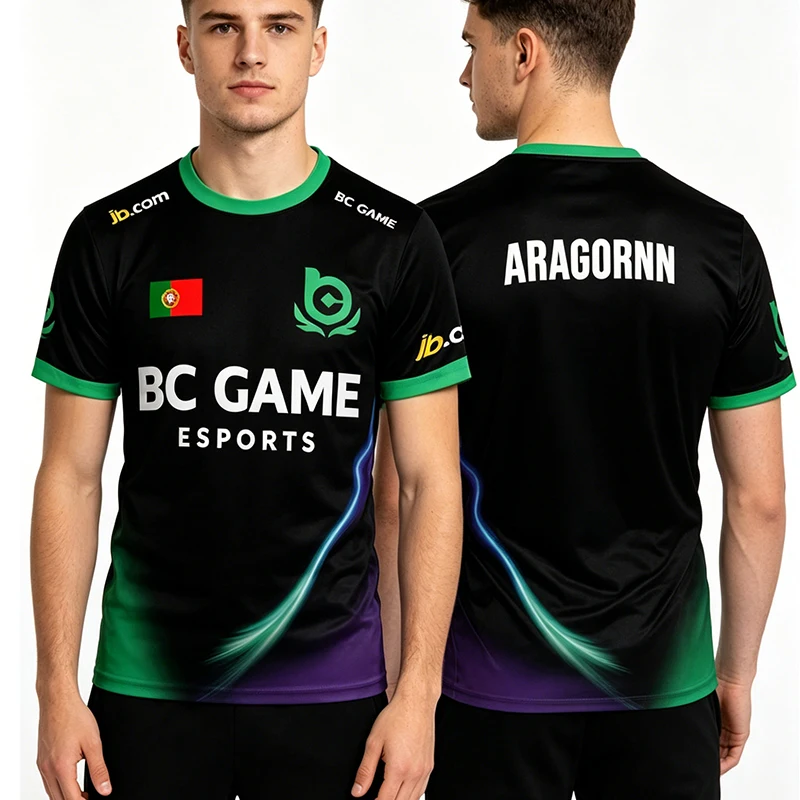 New CS2 BC.Game Esports Jersey S1mple Pro League Player Training Uniform Unisex Customizable ID Breathable E-sports Fan T-shirt