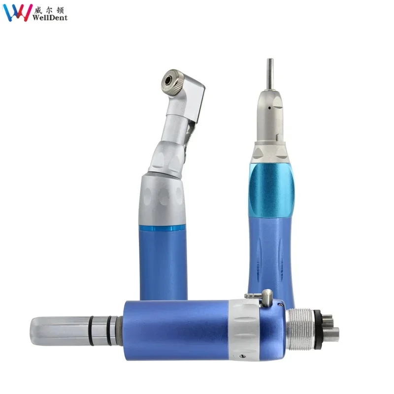 

New Dental External Drain Set Slow Low Speed Straight Diagonal Mobile Phone Air Motor 4 Hole Color Handpiece