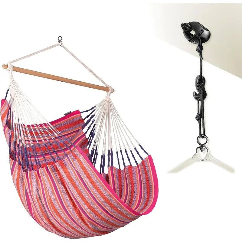 Hanging Chair w/Suspension Kit for Walls Ceilings Square Beams Indoor Outdoor Swing Hanging Chair Bedroom Patio Balcony