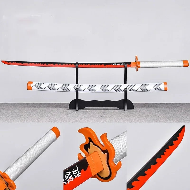 104 cm Demon Slayer Zwaard Wapen Cosplay Gewapende Katana Anime Zwaarden Rekwisieten Houten Model Tieners Gift Speelgoed Bureau Decoratie Ambachten