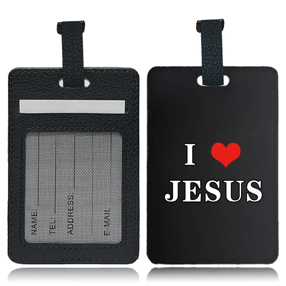 Fashion Pu Luggage Tag Pass Personalized Luggage Baggage Bag Suitcase Identifier Label Travel Accessories Name ID Jesus Pattern