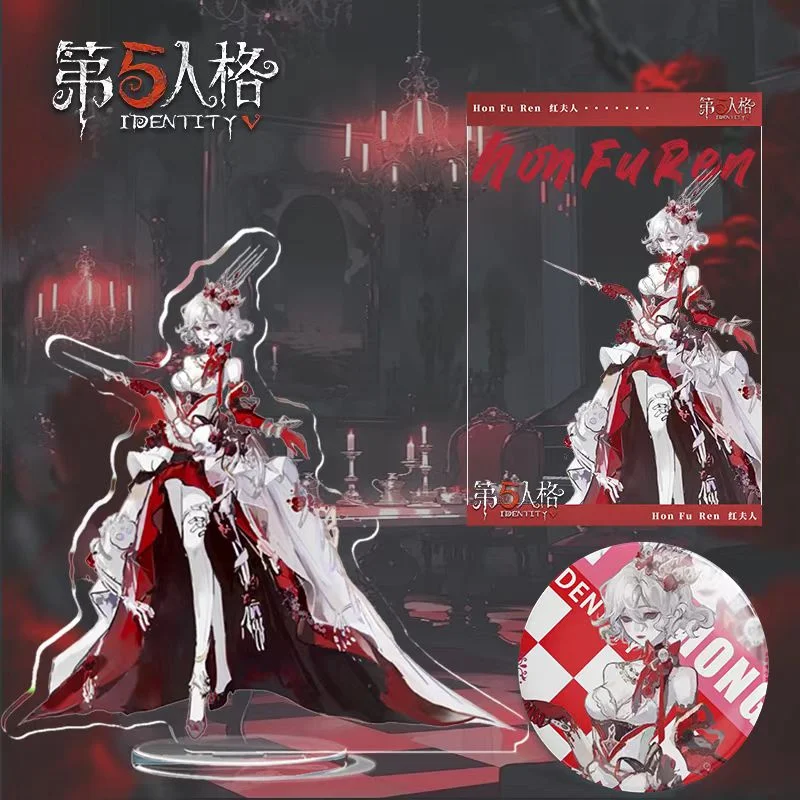 لعبة الشخصية الخامسة الطرفية سيدة حمراء تأثيري حساسة الاكريليك بطاقة شفافة الدائمة لوحة صفيح شارة تزين هدية