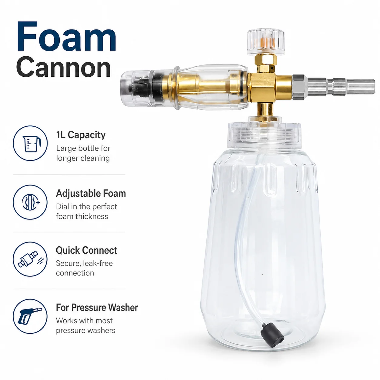 Foam Cannon Pressure Washer Wide Mouth - Tabung Busa Untuk Mesin Cuci Tekanan,