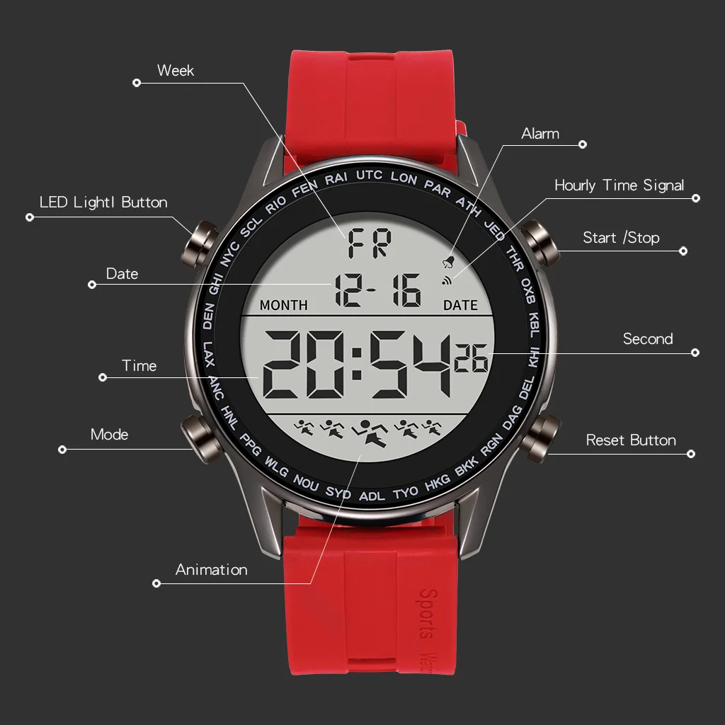 Watch For Men SYNOKE Brand 5Bar Waterproof Outdoor Sport Watch Men Big Numbers Ultra-thin Design Watch Man reloj hombre