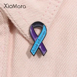 Suicide Awareness Ribbon Enamel Pin Mental Health Illness Warrior Brooch Lapel Backpack Badge Jewelry Accessories