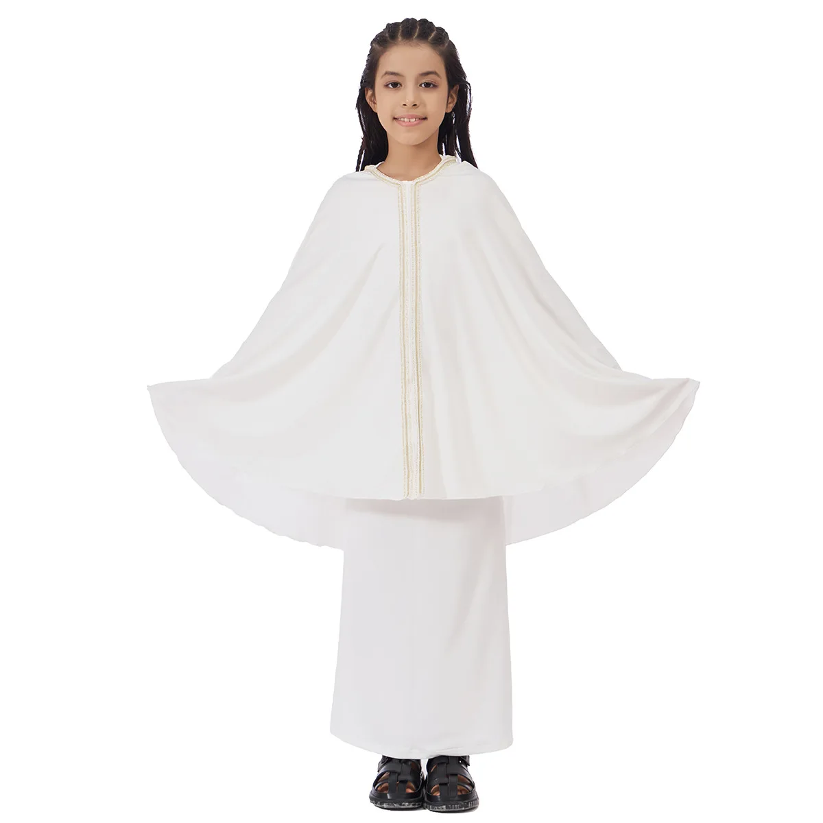 

Мусульманские комплекты Ид для детей, юбка Химара для девочек, комплект из 2 предметов, Джеллаба Джалабия, исламская молитвенная одежда, турецкий кафтан, Абая, никаб, платье