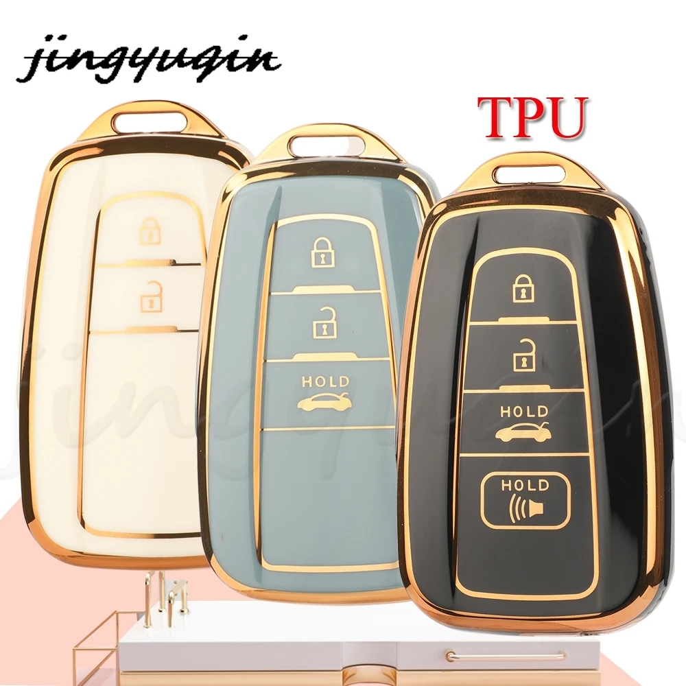 jingyuqin TPU Auto Remote Car Key Case Cover For Toyota CHR Camry Corolla RAV4 Highlander C-HR Prius Land Cruiser Prado