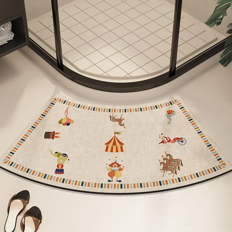 

Bathroom Carpet Non-slip Floor Mat Absorbent Foot Mats Toilet Entrance Diatom Mud Bath Rug Gray Minimalist Style Home Decoration