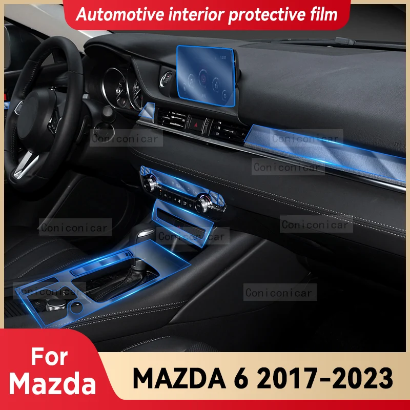 Film de protection d'écran de console centrale intérieure de voiture, film de réparation anti-rayures, accessoires d'autocollant, adapté pour Mazda 6 2017-2023