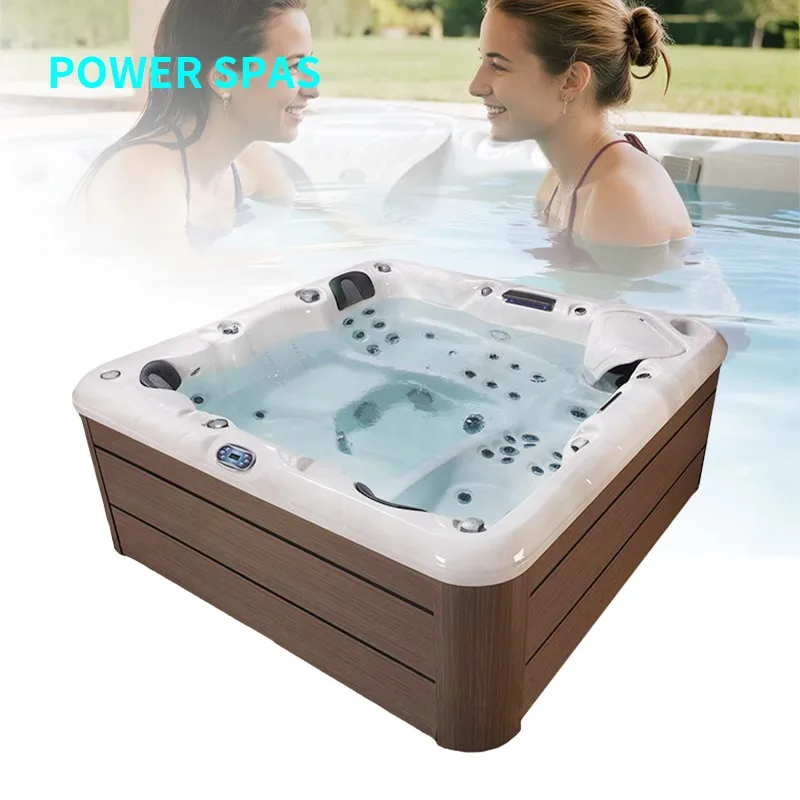 Luxury Family 5 Person Jacuzzi Outdoor Spa Hot Tub CE Certified Jacuzzi with Bluetooth Speaker Light Emitting Diode Light