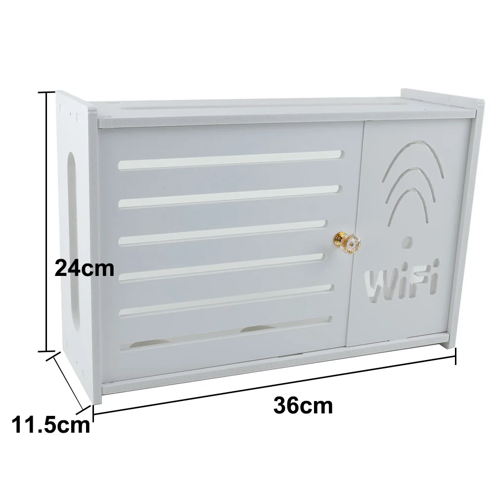 Wall Mounted Wireless Router Rack Living Room Wall-Mounted WiFi Storage Box Wall Decoration Cable Power Bracket Organizer Box