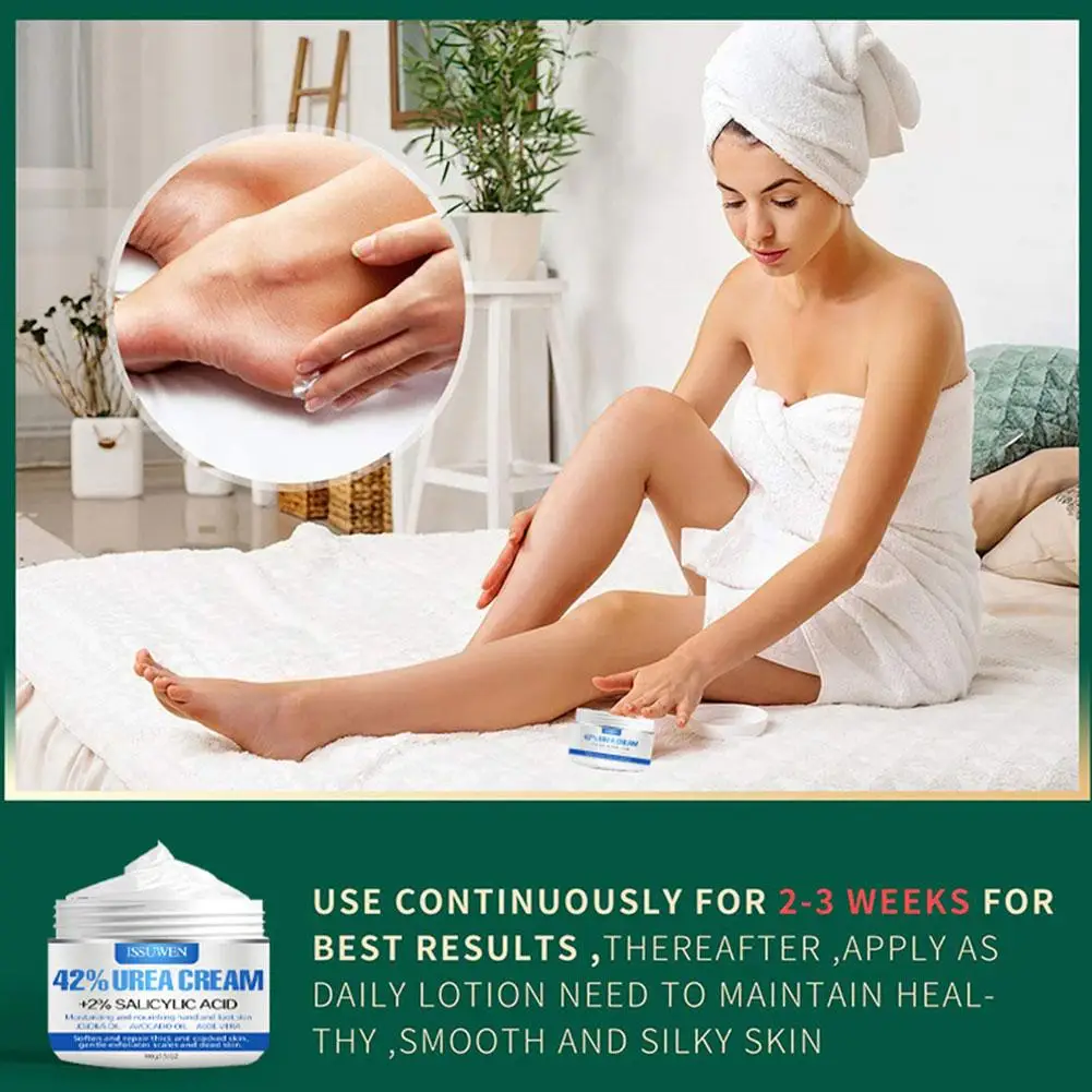 Creme Hidratante Anti-Craqueamento Seco, Creme Mãos e Pés, 42% Ureia, Hidratação, 100g, 1Pc