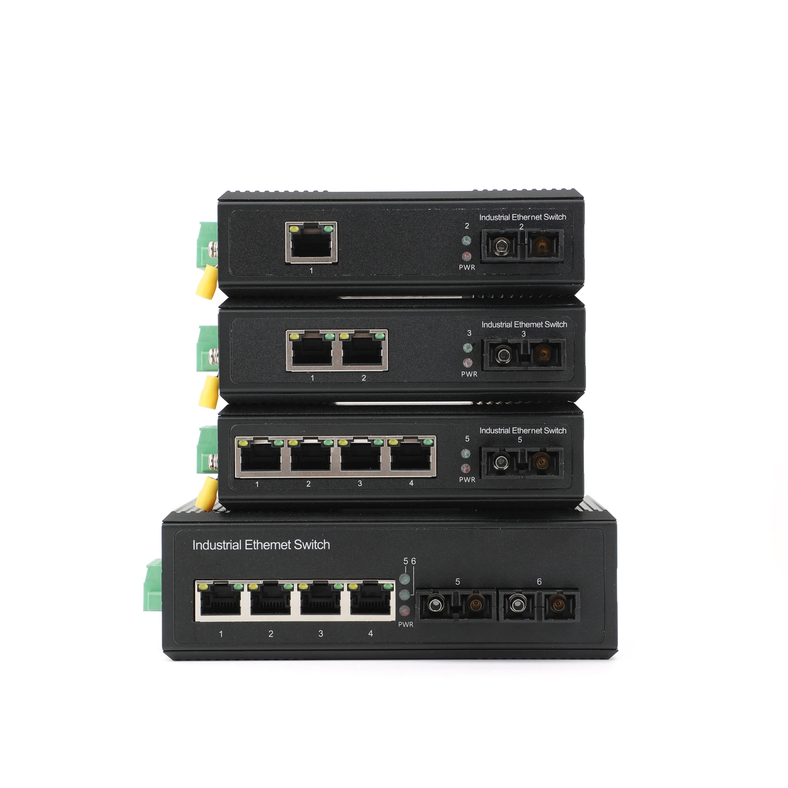 Industrial POE Switch 100M/1000M 1/2 Optical Ports + 1/2/4 Electrical Ports Dual-fiber SC Interface Transceiver