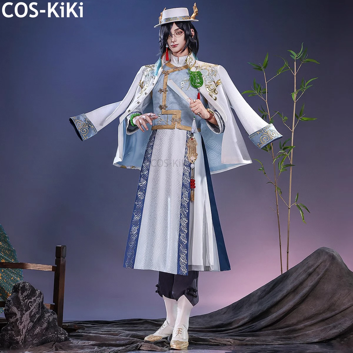 COS-KiKi Identity V White Guard QiLin Of The East Game Suit Gorgeous Handsome Uniform Cosplay Costume Halloween Party Outfit Men