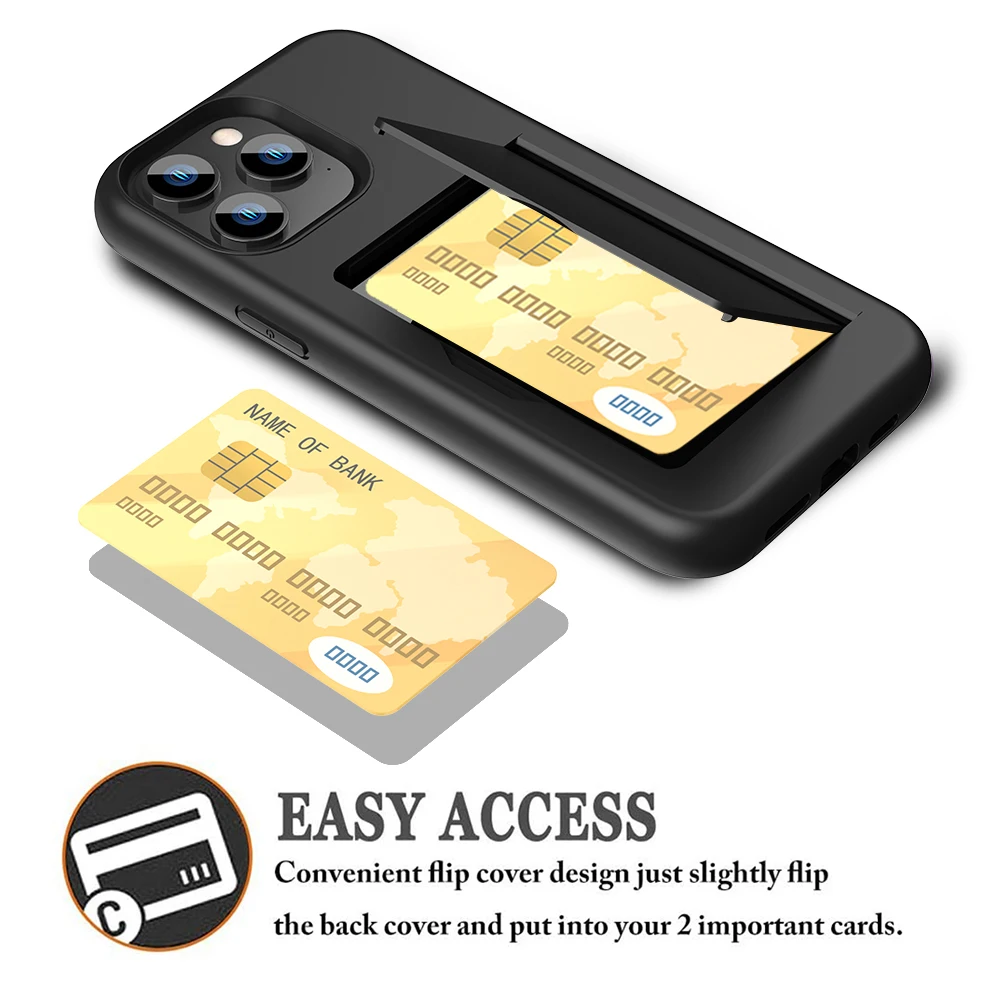 Card Case For iPhone 16 Pro Max 15 14 Cove Case Wallet 3-Card Slot Credit  Card Holder Coque For iPhone 16 Plus 15 Pro 14 Pro Max - AliExpress  202192403