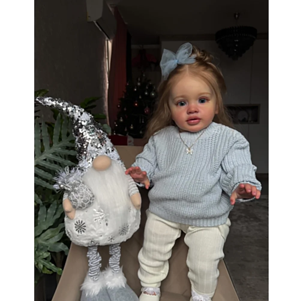 Already Finished Newborn Doll 26Inch Huge Size Toddler Girl Reborn Pippa Lifelike 3D Painted Skin Implantation Hair Dolls Gift