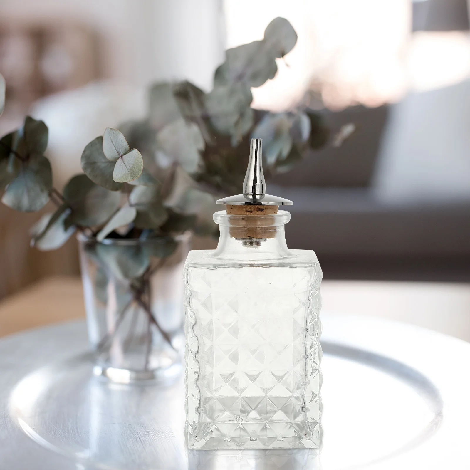 90 مللي زجاجة الأفسنتين الزجاجية مكعب الملمس غطاء مثالي للويسكي الفودكا الخمور زخارف للحانات خلط المشروبات موزع #3