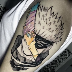 Anime Jujutsu Kaisen Temporary Tattoos Cartoon Gojo Satoru Transfer Tattoo Body Art Waterproof Fake Tatoo Sticker for Woman Men