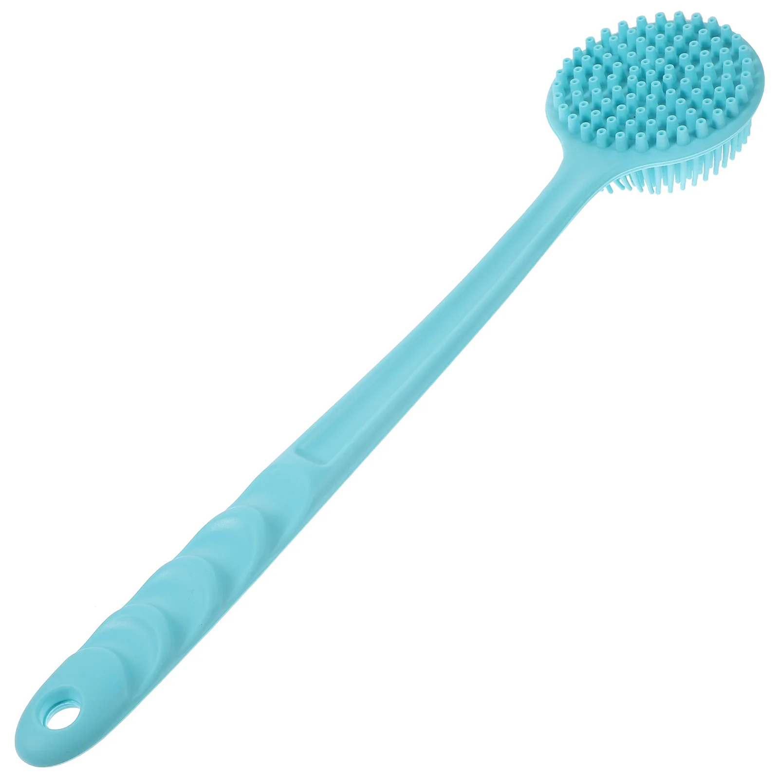

1Pcs Long Handle Bath Brush Silicone Shower Brush Back Skin Scrubber Ergonomic Design Soft Body Scrubber Hanging Hole for Easy