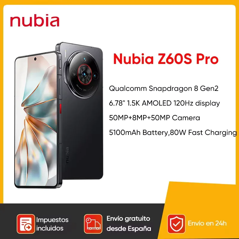 Nubia z60s pro 5g telefon 12gb 256gb/16gb 512gb 80w schnell aufladen 6.78 ''120hz bildschirm 50mp