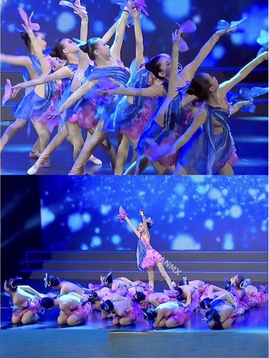 

Children's group dance, dream butterfly dance, butterfly dance props, Children's Day performance costumes