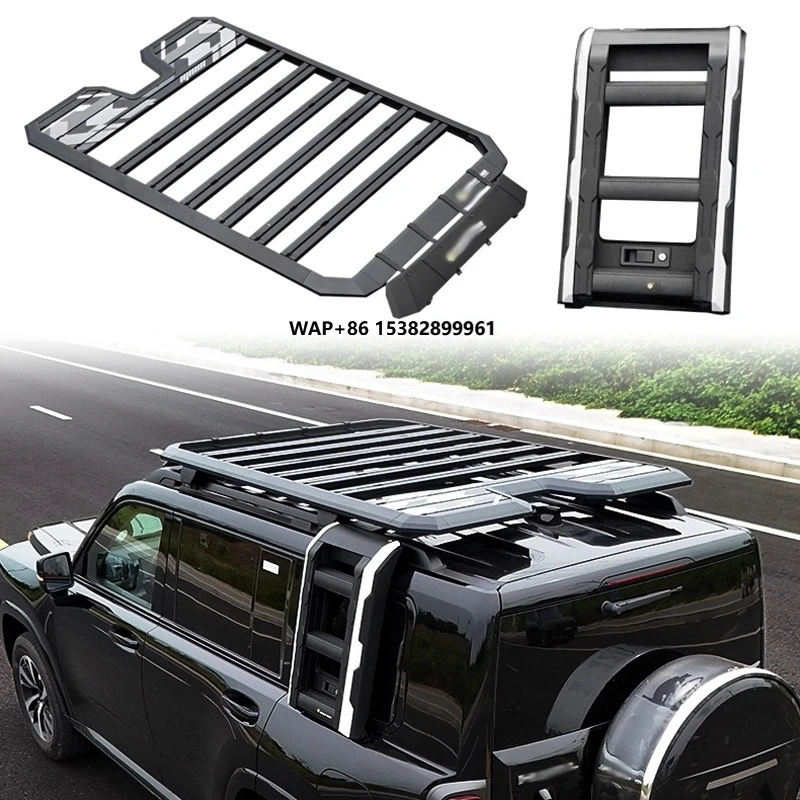 

New 2-Piece Set Aluminum Alloy Retractable Side Ladder Roof Platform Roof Rack for Haval H9 2025 Accessories