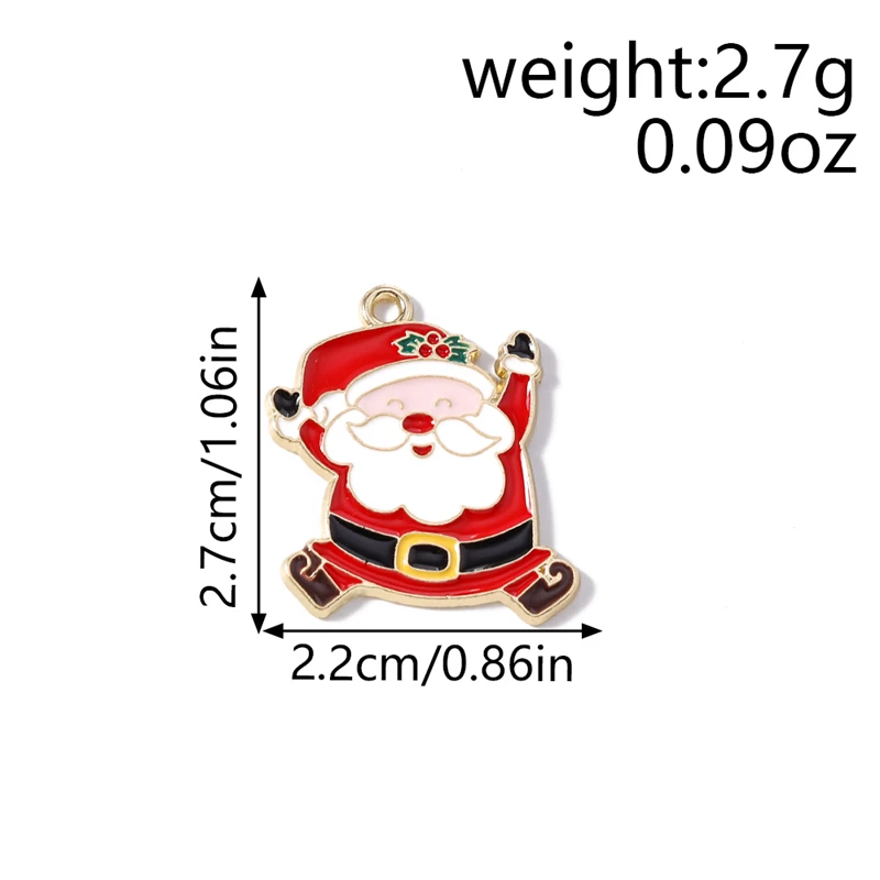 10 Stück gemischte, niedliche Emaille-Anhänger in Form von Weihnachtsbäumen, Schneeflocken und Weihnachtsmann für die Schmuckherstellung, Halsketten, Ohrringe, DIY-Bastelarbeiten und als Geschenk. – Detail 4