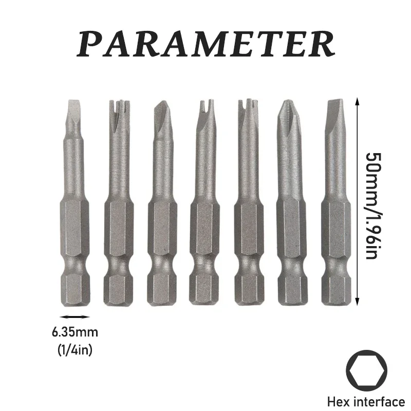 5/7/13pcs Special-Shaped Screwdriver Bit PH2 Triangle/U/Y Shape Three Points Cross Screwdriver Bits Hand Tool/Power Tool