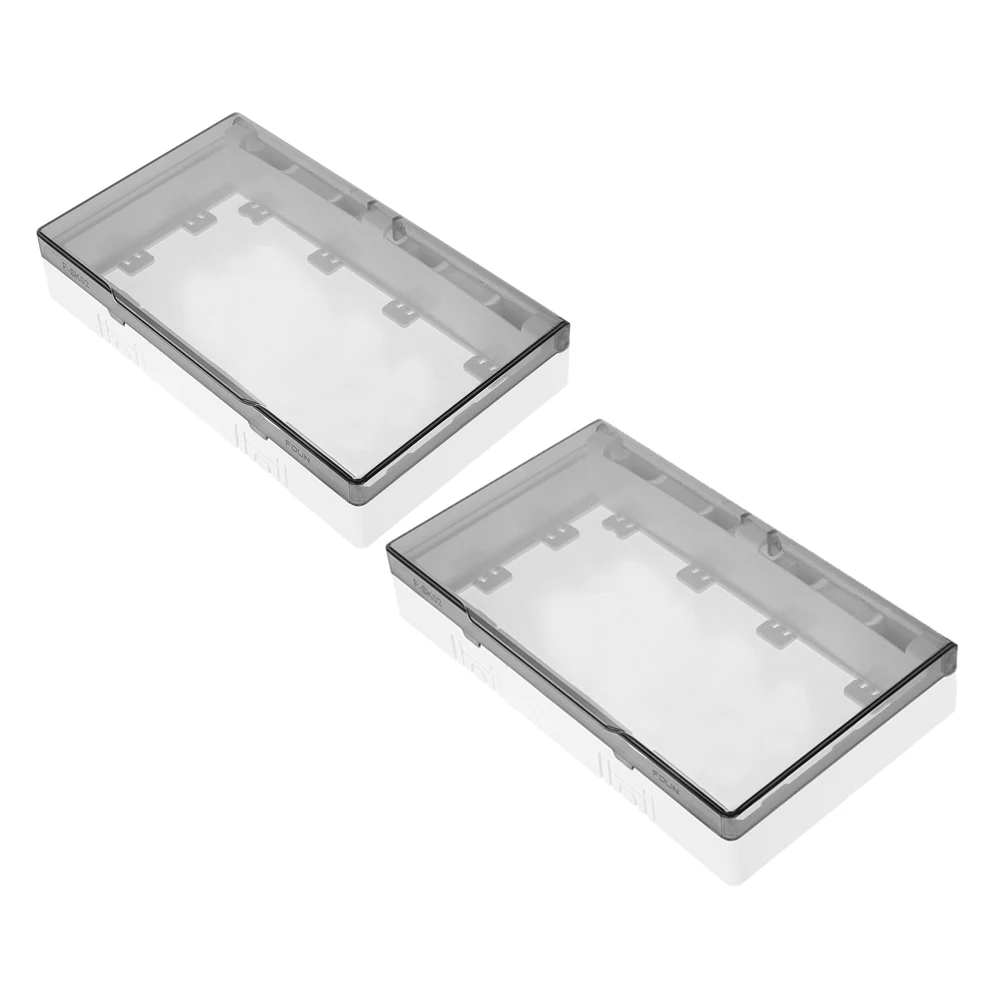 

2Pcs Switch Protective Covers Waterproof Transparent Outlet Boxes for 2-Position Panels Adhesive Mounting No Tools Needed Socket
