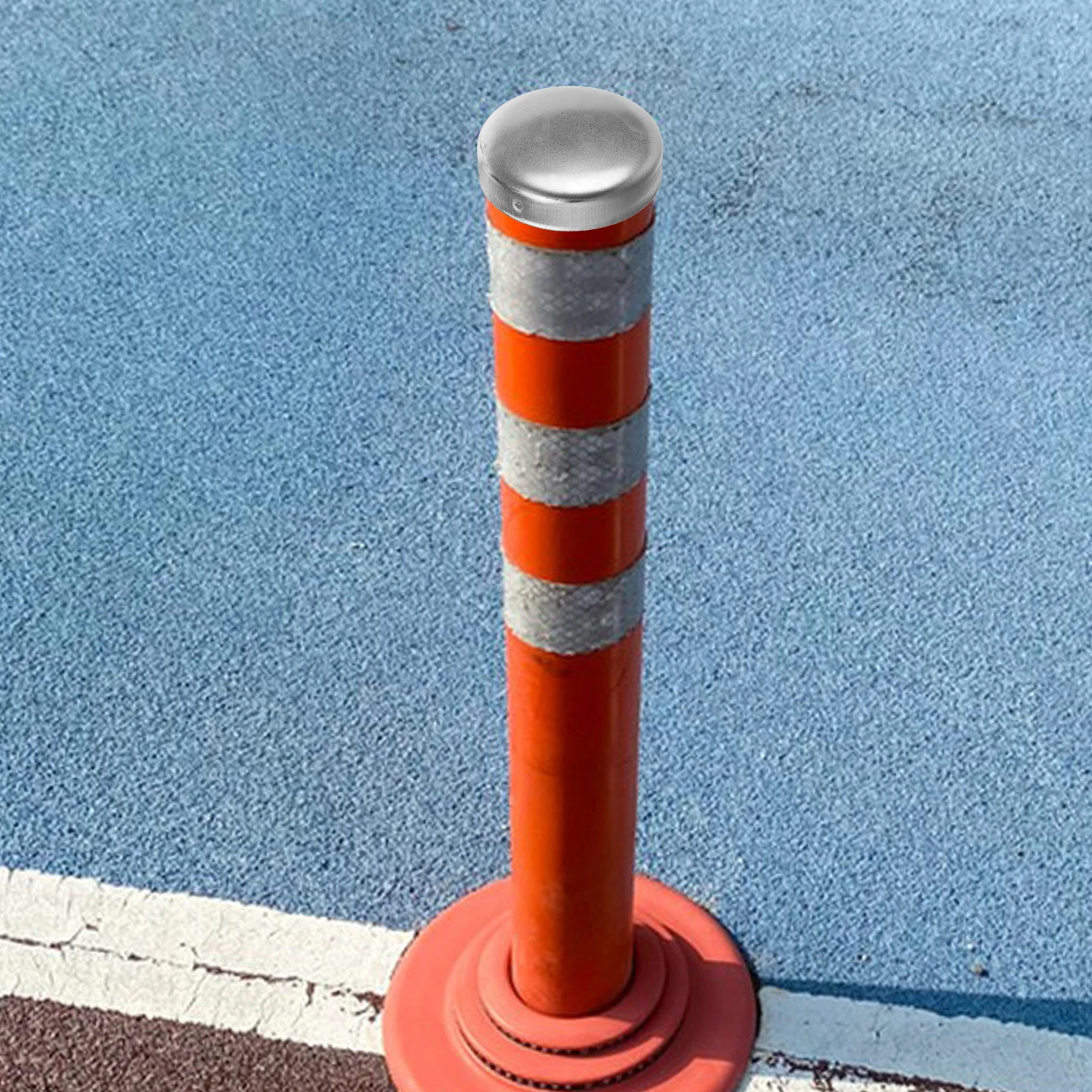

2pcs Warning Cap 76mm Round Fence Guardrail External Post Caps Parts Durable Safety Accessories Post Covers Metal Warning